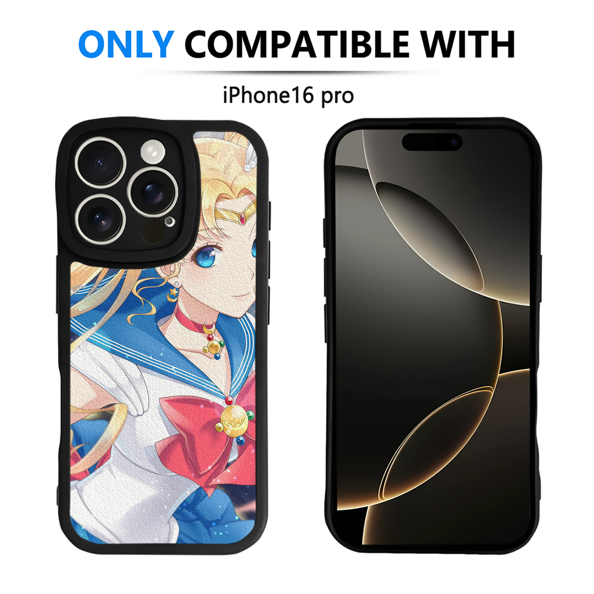 （画像用） 美少女戦士セーラームーン Sailor Moon 【iPhone 16シリーズ対応】シリコンスマホケース（レザー調） 材質：シリコン